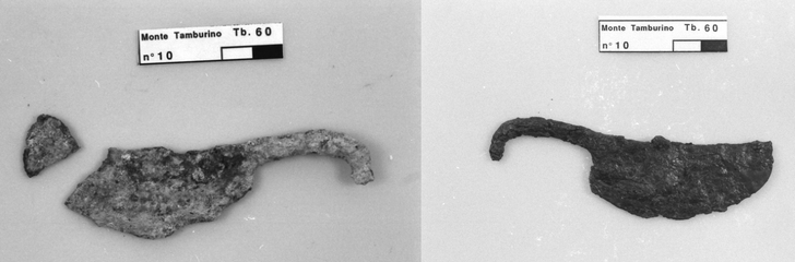 coltello-rasoio in ferro prima del restauro